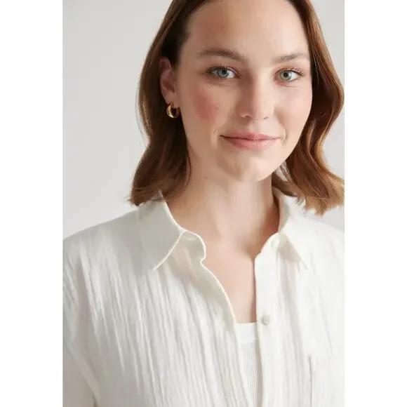 Quince 100% Organic Cotton Gauze Long Sleeve Shirt size S - Picture 5 of 7